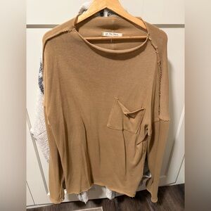 Free People Camel Knit Top